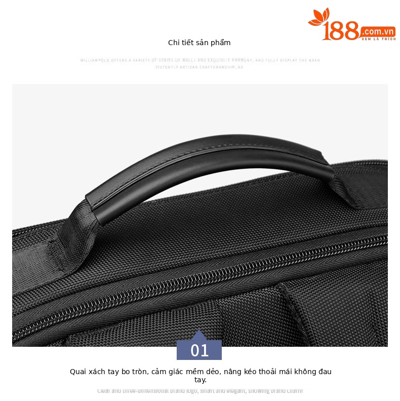 Ba lô Emperor Paul nam chống thấm dung tích lớn đựng laptop 17 inch chi tiết 21