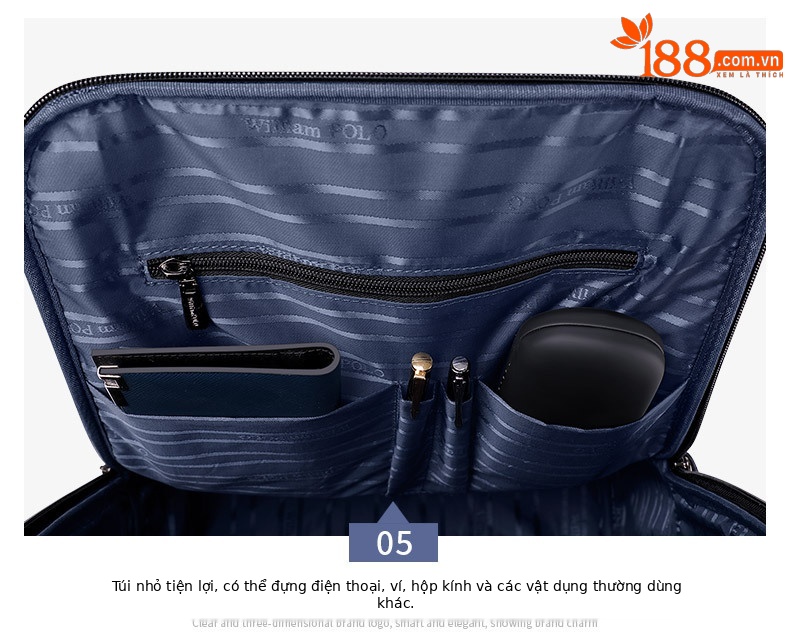 Ba lô Emperor Paul nam chống thấm dung tích lớn đựng laptop 17 inch chi tiết 25