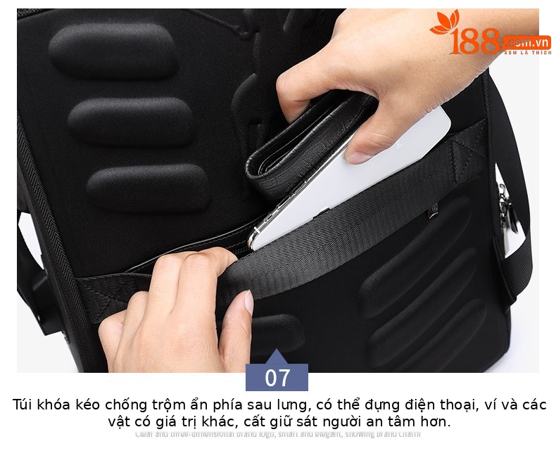 Ba lô Emperor Paul nam chống thấm dung tích lớn đựng laptop 17 inch chi tiết 27