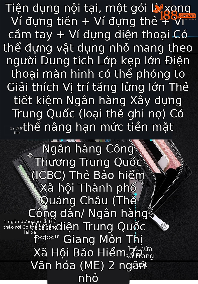 Ví da bò nam cao cấp Hoàng Đế Paul dáng dài nhiều khe thẻ phong cách Hàn Quốc chi tiết 4