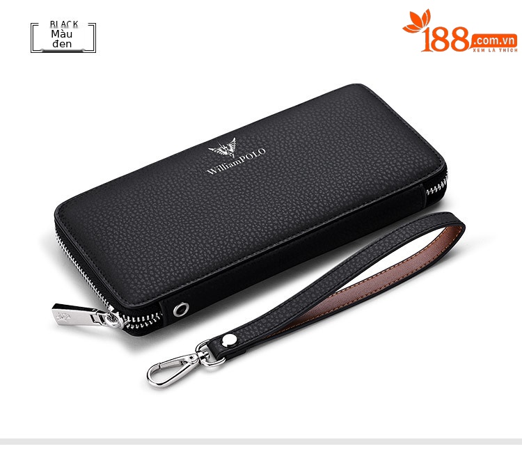 Ví da bò dài nam nhiều khe thẻ Hoàng Đế Paul chi tiết 10