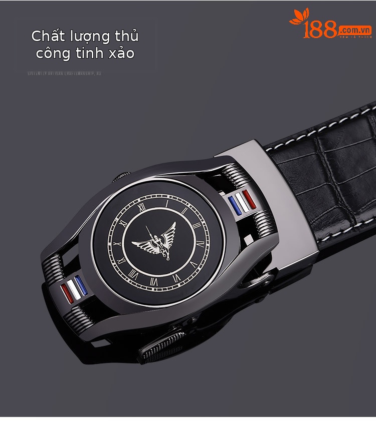 Thắt lưng da nam khóa tự động phong cách Hàn Quốc da bò cá tính dễ phối — 120cm, 130cm, 100cm, 110cm chi tiết 1