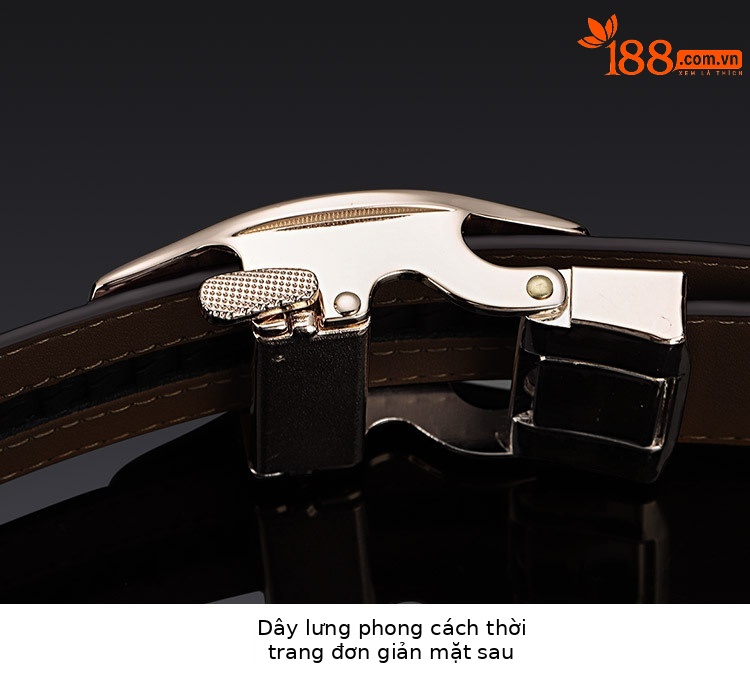 Thắt lưng da nam khóa tự động phong cách Hàn Quốc da bò cá tính dễ phối — 120cm, 130cm, 100cm, 110cm chi tiết 20