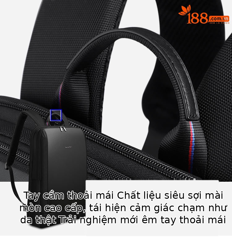 Ba lô nam hoàng đế Paul đựng laptop 15 inch, kiểu dáng đeo vai đơn nhẹ đi làm đa năng chi tiết 7