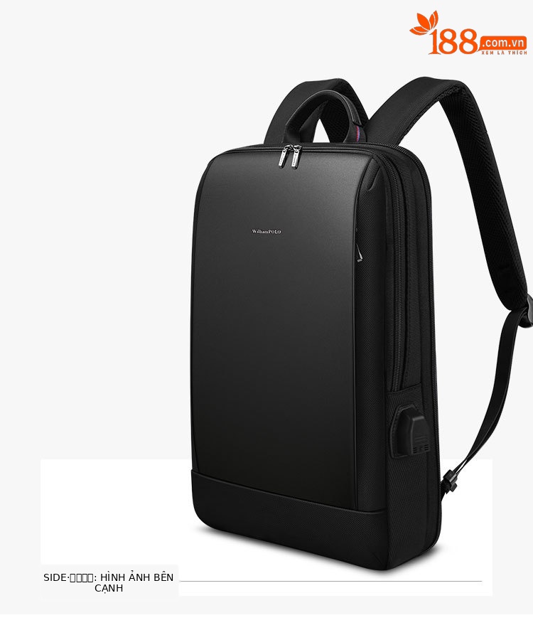 Ba lô nam hoàng đế Paul đựng laptop 15 inch, kiểu dáng đeo vai đơn nhẹ đi làm đa năng chi tiết 10