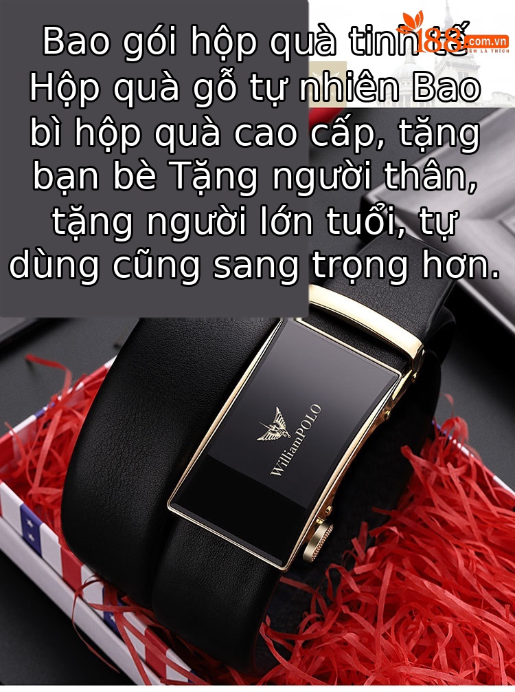 Thắt lưng nam da bò Emperor Paul mặt khóa gương bản rộng phong cách công sở — 120cm, 130cm, 110cm, 125cm chi tiết 6