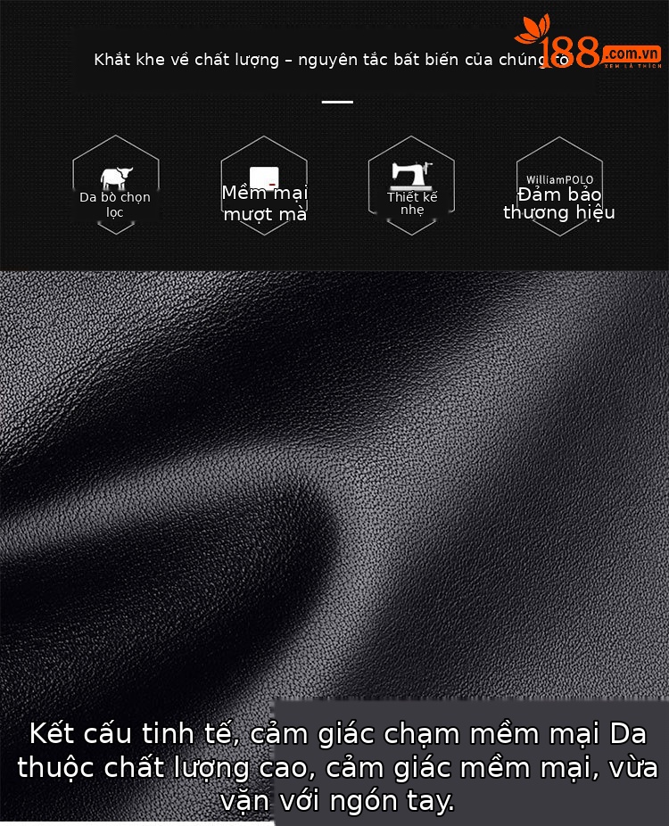 Ví da bò thật nam dài nhiều ngăn thẻ phong cách doanh nhân cầm tay chi tiết 1