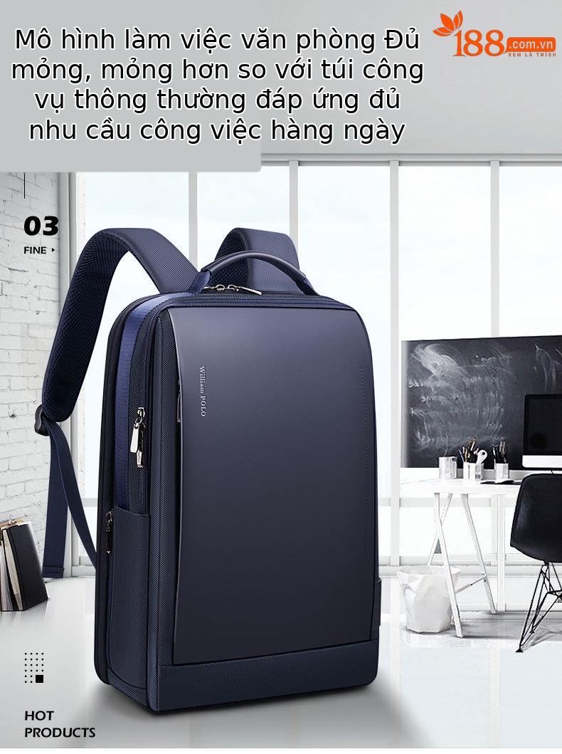 Balo nam công suất lớn đa năng chống nước, đựng laptop 15.6 inch, phù hợp du lịch công sở chi tiết 1