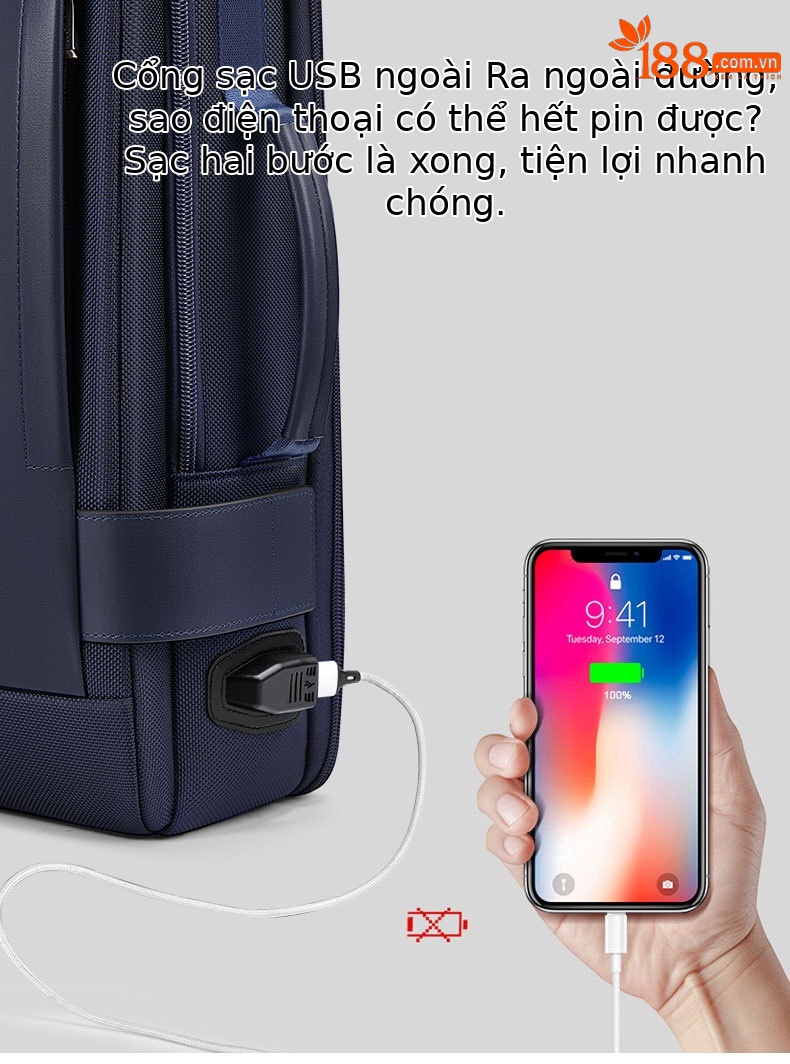 Balo nam công suất lớn đa năng chống nước, đựng laptop 15.6 inch, phù hợp du lịch công sở chi tiết 3