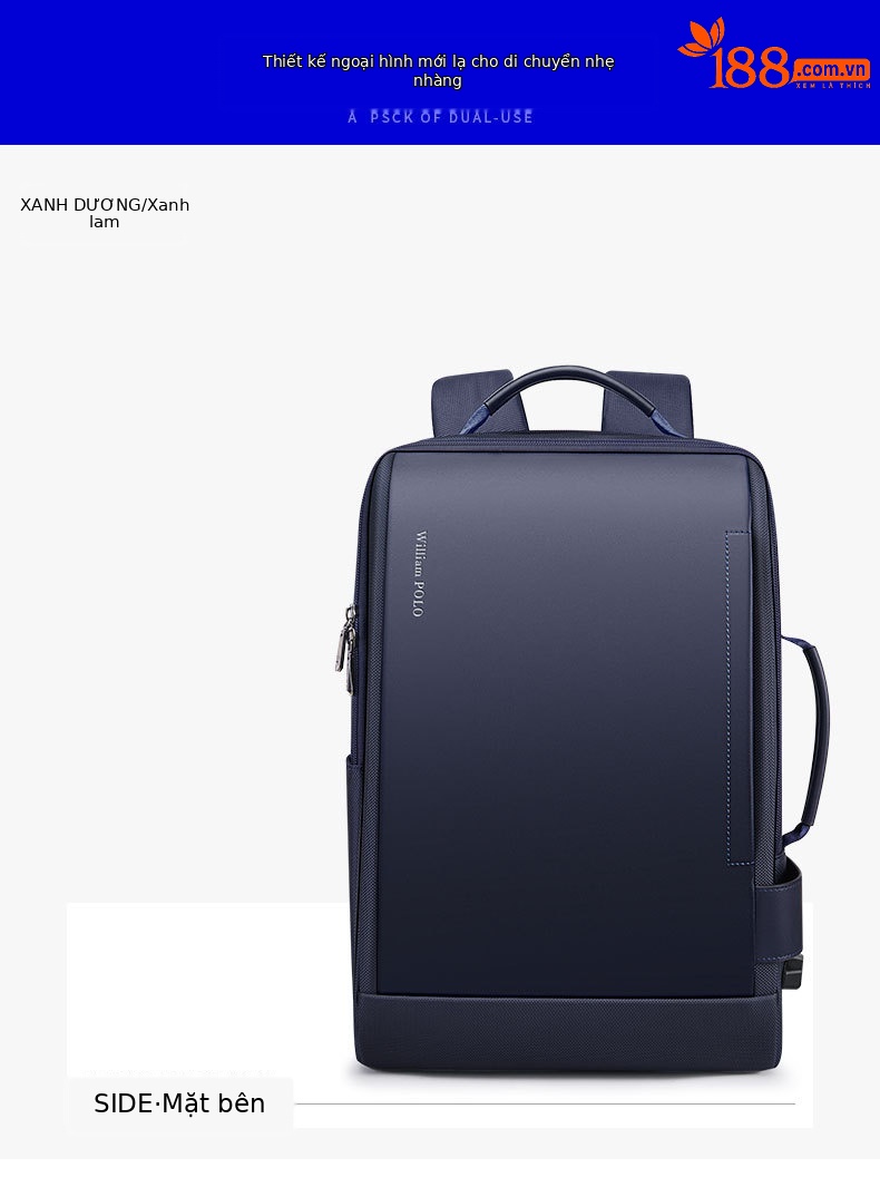 Balo nam công suất lớn đa năng chống nước, đựng laptop 15.6 inch, phù hợp du lịch công sở chi tiết 8