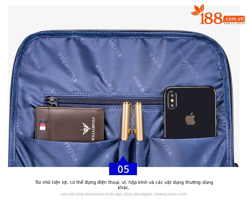 Balo nam công suất lớn đa năng chống nước, đựng laptop 15.6 inch, phù hợp du lịch công sở chi tiết 19