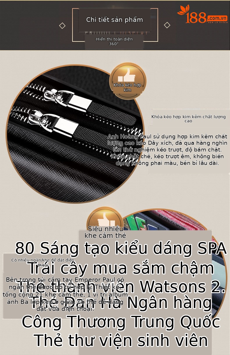Ví cầm tay nam da bò dáng dài siêu lớn Emperor Paul chi tiết 5