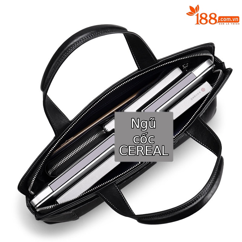 Cặp da nam nhiều ngăn đệm laptop Emperor Paul – túi xách công sở thương hiệu, đựng laptop 15-16 inch, đi làm hằng ngày