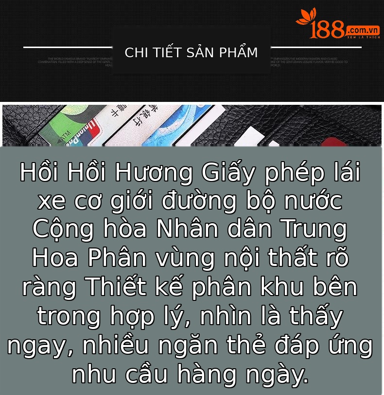 Ví da nam dài nhiều ngăn chống trộm dung tích lớn siêu mỏng chi tiết 20