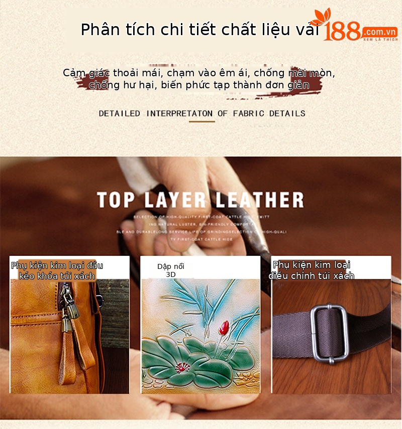 Ba lô da cổ điển nữ đánh bóng thủ công dung tích lớn — Vàng cổ điển, Xám cổ điển, Nâu cổ điển, Nâu vàng cổ điển chi tiết 2