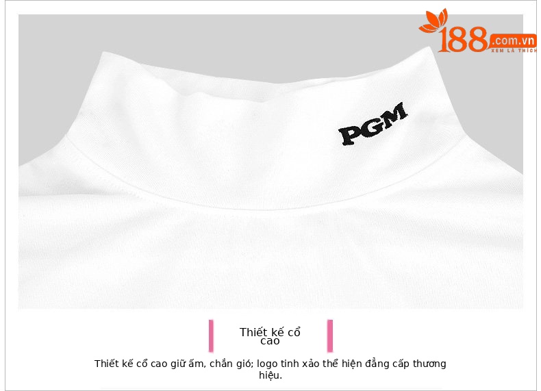 Áo thun dài tay golf nữ PGM mỏng ấm thu đông — YF389 màu hồng, YF389 màu trắng, YF389 màu xám chi tiết 14