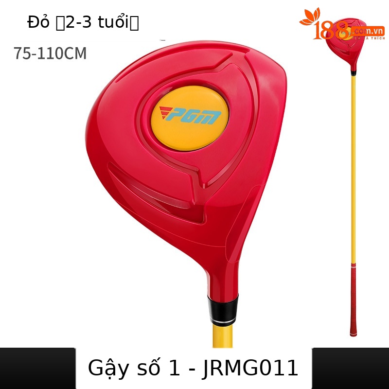 Gậy đánh gôn trẻ em PGM bằng nhựa số 1 (gỗ) cho bé 2–5 tuổi — Gỗ nhựa số 1-[Đỏ] 2-3 tuổi, Gỗ nhựa số 1-[Đỏ] 4-5 tuổi, Gỗ nhựa số 1-[Vàng] 2-3 tuổi, Gỗ nhựa số 1-[Vàng] 4-5 tuổi