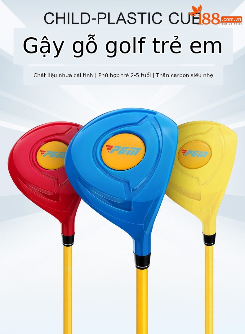 Gậy đánh gôn trẻ em PGM bằng nhựa số 1 (gỗ) cho bé 2–5 tuổi — Gỗ nhựa số 1-[Đỏ] 2-3 tuổi, Gỗ nhựa số 1-[Đỏ] 4-5 tuổi, Gỗ nhựa số 1-[Vàng] 2-3 tuổi, Gỗ nhựa số 1-[Vàng] 4-5 tuổi chi tiết 3