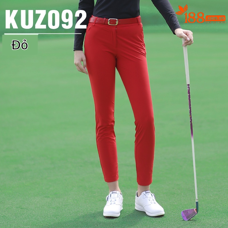 Quần thể thao golf nữ dài chín phần ôm dáng thoải mái PGM — KUZ092 Màu Đỏ, KUZ092 màu trắng, KUZ092 màu xanh hải quân, KUZ092 màu đen