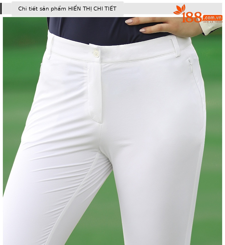 Quần thể thao golf nữ dài chín phần ôm dáng thoải mái PGM — KUZ092 Màu Đỏ, KUZ092 màu trắng, KUZ092 màu xanh hải quân, KUZ092 màu đen chi tiết 12