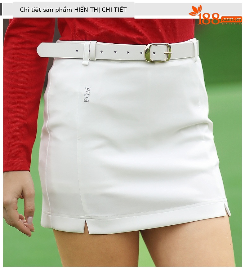 Chân váy golf nữ ngắn chống lộ quần lót PGM QZ065 — Váy nữ QZ065 màu đen, Váy nữ QZ065 Màu Đỏ chi tiết 12