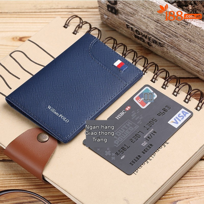 Ví card holder nam da bò siêu mỏng chống khử từ