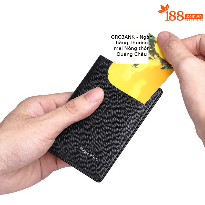 Ví card holder nam da bò siêu mỏng chống khử từ