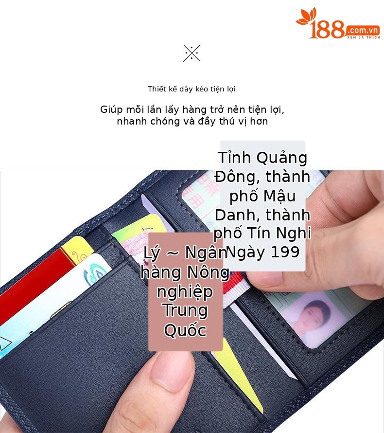 Ví card holder nam da bò siêu mỏng chống khử từ chi tiết 6