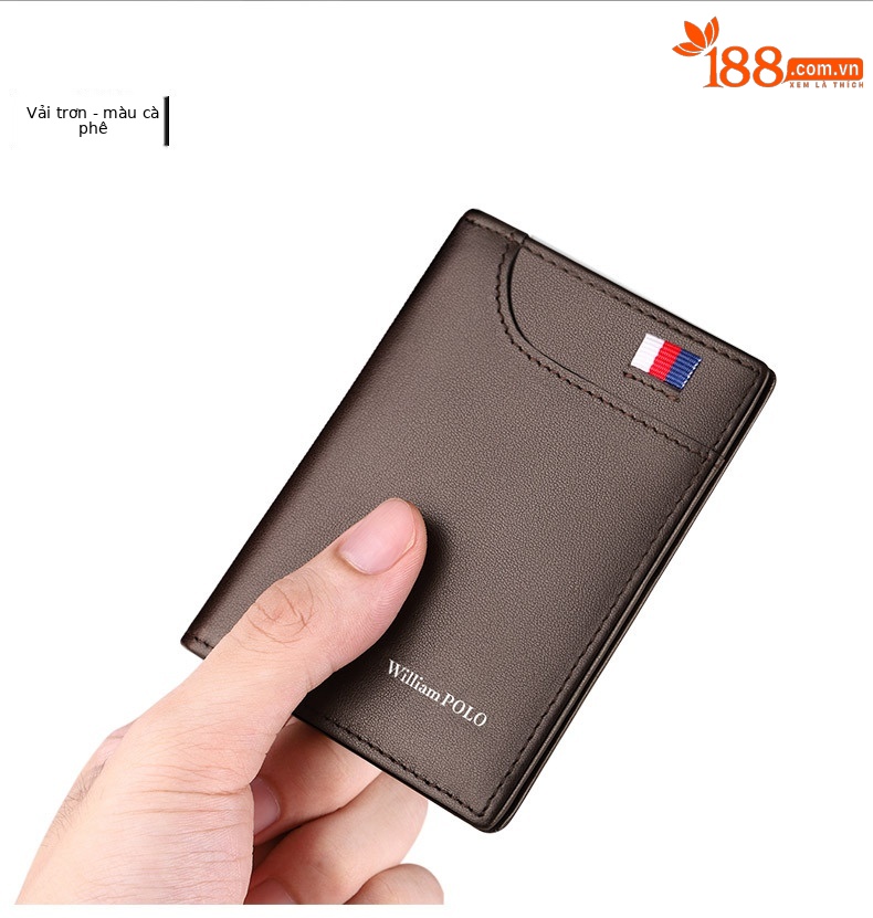 Ví card holder nam da bò siêu mỏng chống khử từ chi tiết 17