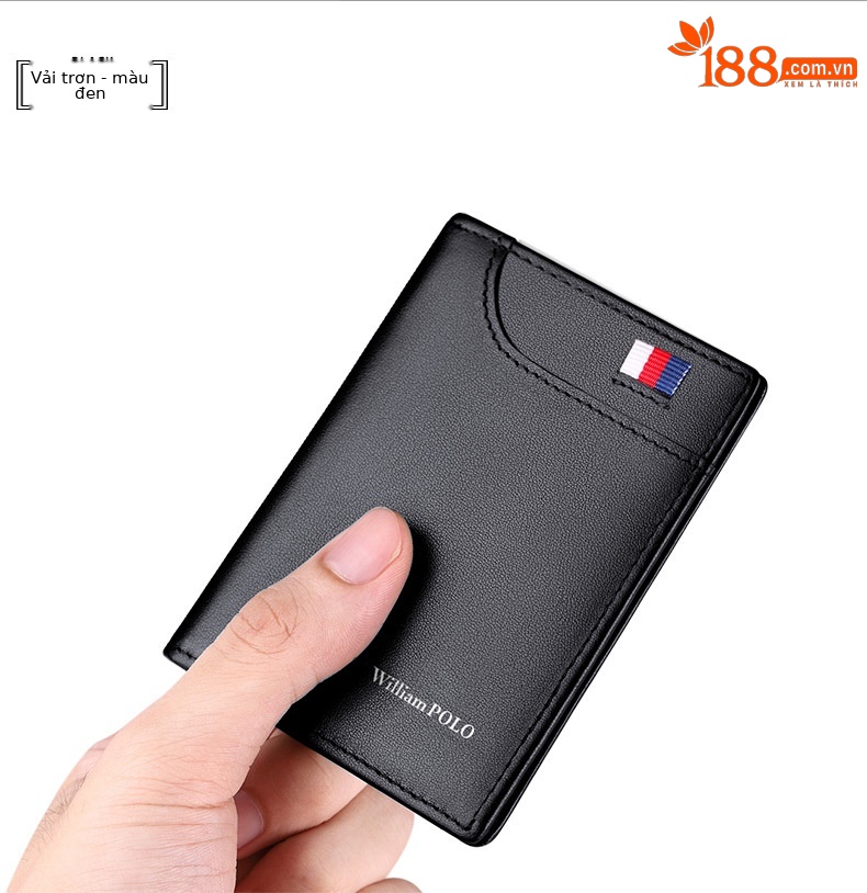 Ví card holder nam da bò siêu mỏng chống khử từ chi tiết 23