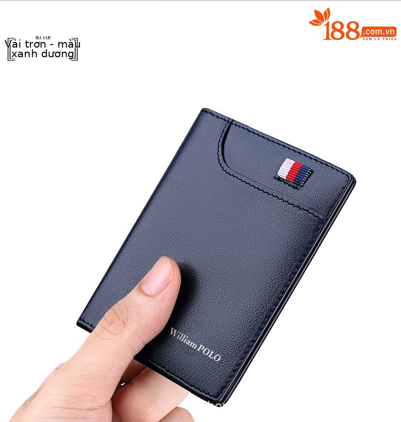 Ví card holder nam da bò siêu mỏng chống khử từ chi tiết 24