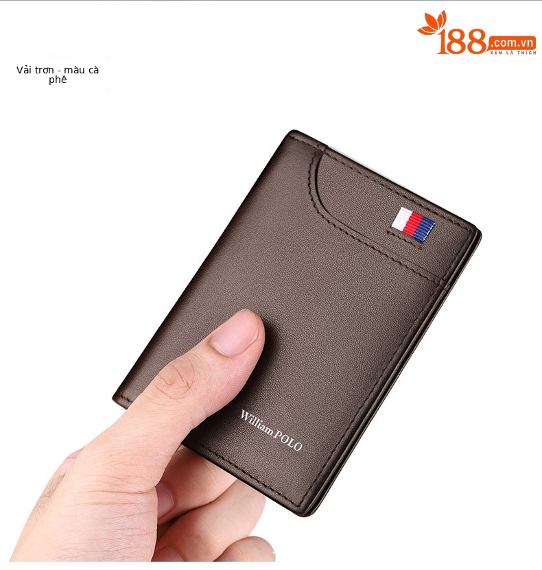 Ví card holder nam da bò siêu mỏng chống khử từ chi tiết 25