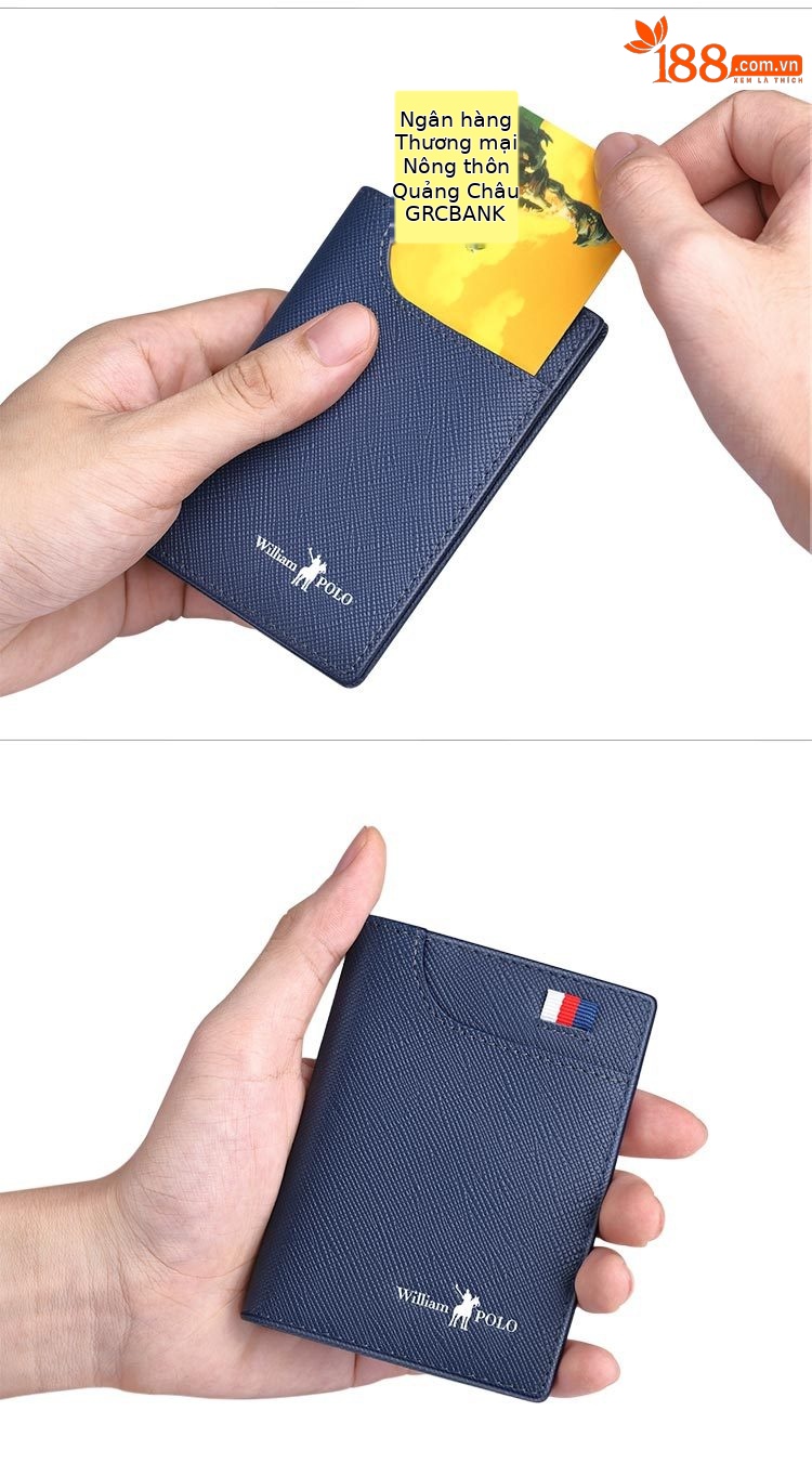 Ví card holder nam da bò siêu mỏng chống khử từ chi tiết 28