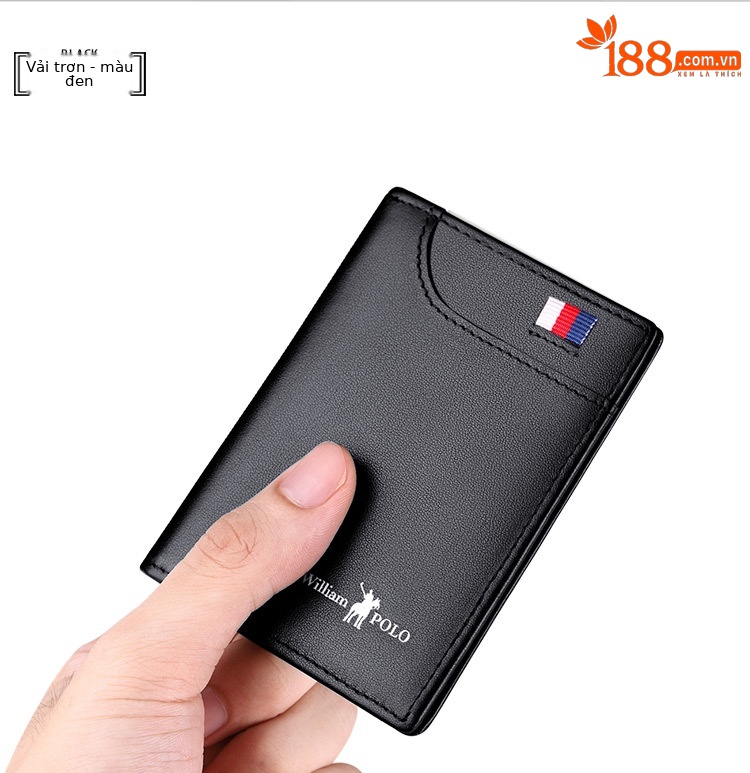 Ví card holder nam da bò siêu mỏng chống khử từ chi tiết 29