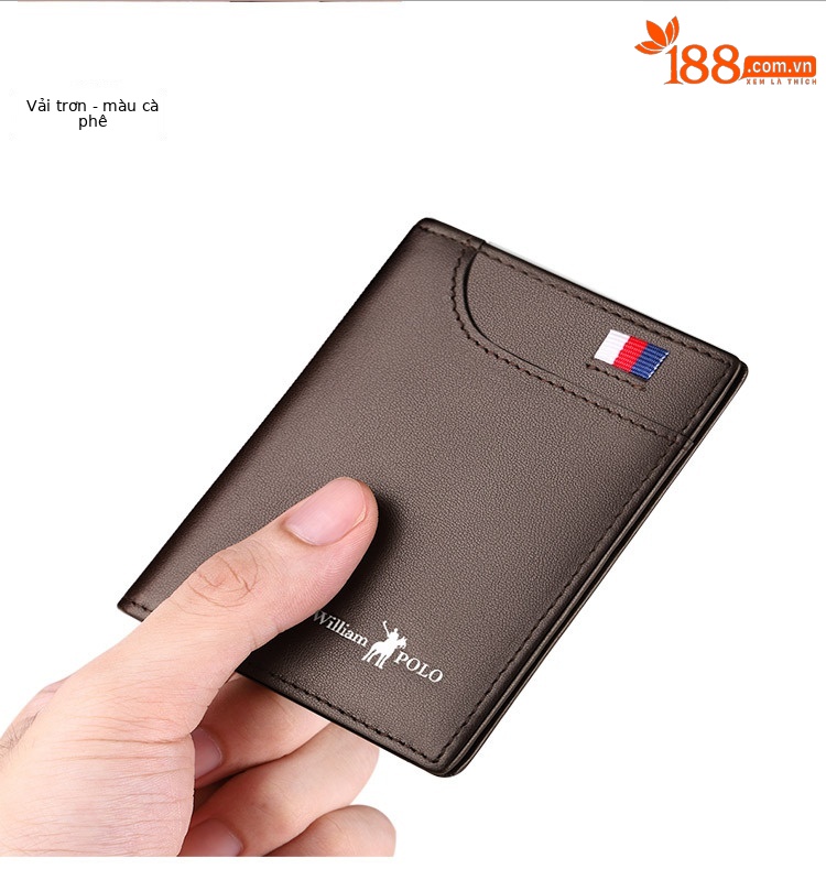 Ví card holder nam da bò siêu mỏng chống khử từ chi tiết 30