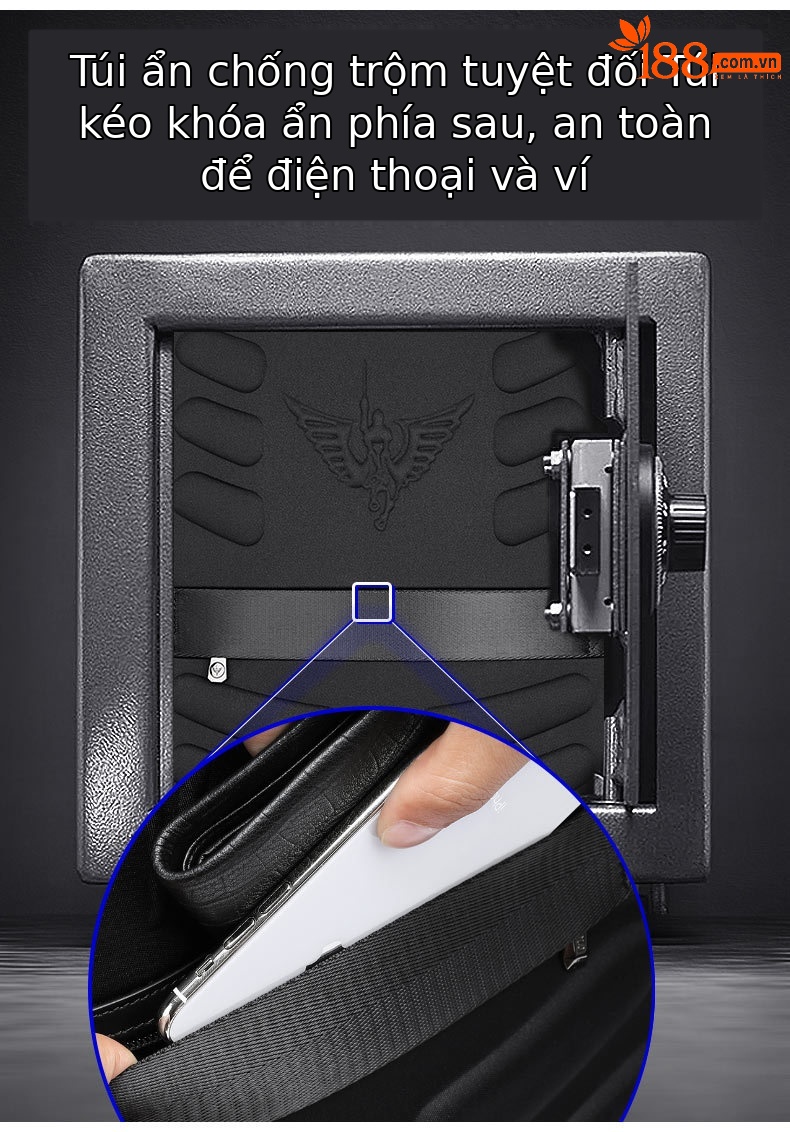 Ba lô Emperor Paul nam đa năng đựng laptop, du lịch, công sở dáng mỏng nhẹ chi tiết 6