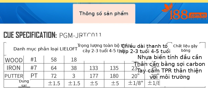 Gậy đánh golf nhựa trẻ em PGM JRTG011 dành cho bé 2–5 tuổi — Thanh đẩy nhựa-[Đỏ] 2-3 tuổi, Thanh đẩy nhựa-[Đỏ] 4-5 tuổi, Thanh đẩy nhựa-[màu vàng] 2-3 tuổi, Thanh đẩy nhựa-[màu vàng] 4-5 tuổi chi tiết 4