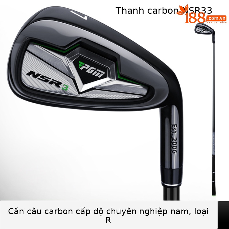 Gậy golf nam số 7 PGM NSR thế hệ thứ ba đầu thép không gỉ — TIG033 Đen [thanh carbon cấp R] sắt số 7, TIG033 màu đen [thanh carbon cấp S] sắt số 7, TIG033 Đen [thanh thép không gỉ] sắt số 7, TIG033 vàng [thanh carbon cấp R] sắt số 7