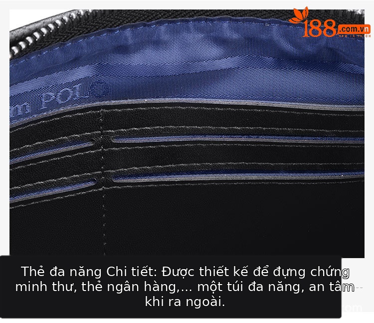 Túi cầm tay nam da bò nguyên chất Emperor Paul – túi đựng tài liệu công sở đơn giản, sức chứa lớn chi tiết 5