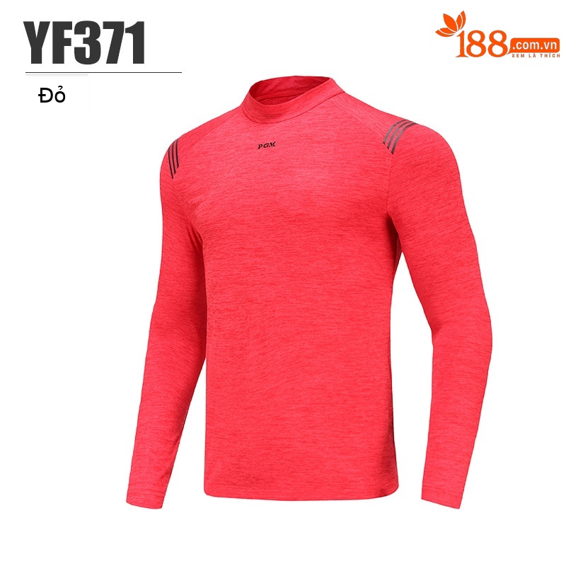 Áo thun dài tay nam thể thao cổ tròn phối màu — YF371 Màu Đỏ, YF371 màu xám, YF371 màu đen