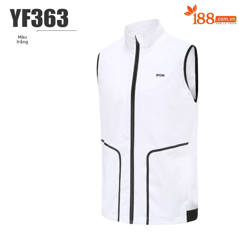 Áo vest golf nam PGM dạng gile không tay, chất liệu co giãn thoáng khí — Vest Nam YF363 [màu trắng], Vest Nam YF363 [xám], Vest Nam YF363 [màu đỏ]