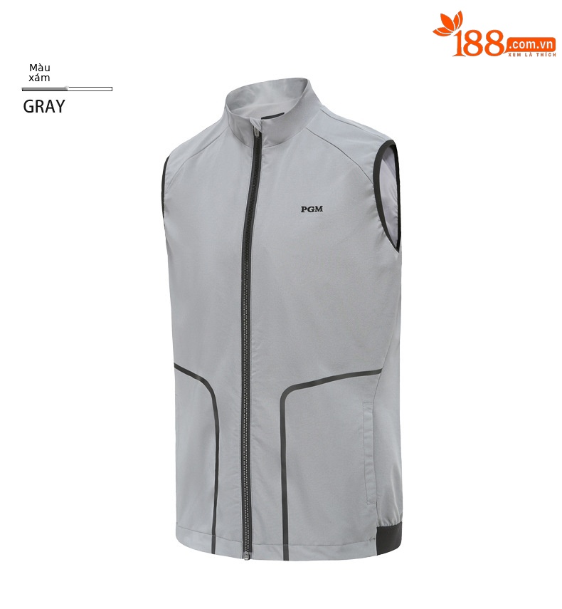 Áo vest golf nam PGM dạng gile không tay, chất liệu co giãn thoáng khí — Vest Nam YF363 [màu trắng], Vest Nam YF363 [xám], Vest Nam YF363 [màu đỏ] chi tiết 10