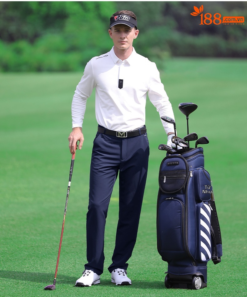 Quần thể thao golf nam co giãn mềm mại PGM — KUZ097 Màu Đỏ, KUZ097 màu xám, KUZ097 màu xanh hải quân chi tiết 6