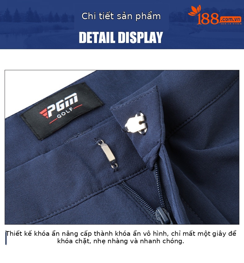 Quần thể thao golf nam co giãn mềm mại PGM — KUZ097 Màu Đỏ, KUZ097 màu xám, KUZ097 màu xanh hải quân chi tiết 12