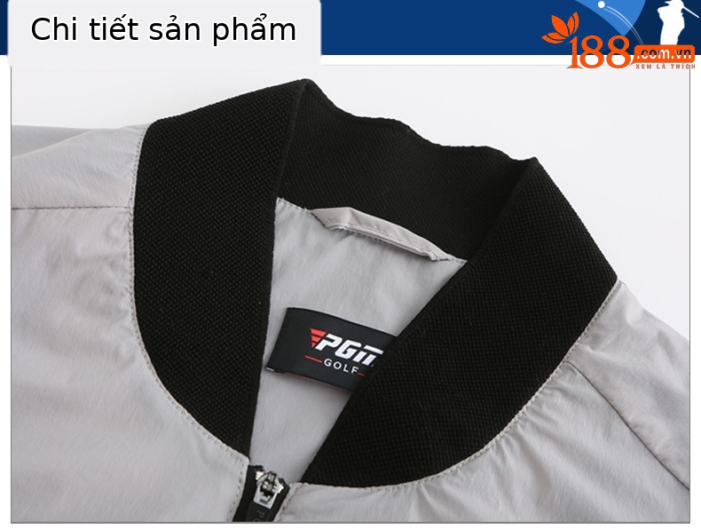 Áo vest golf nam PGM YF364 dáng gile không tay, chống gió nhẹ thoáng khí — Vest Nam YF364 màu xám, Áo vest nam YF364 màu trắng chi tiết 15