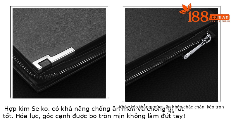 Ví dài da bò thật Emperor Paul nhiều ngăn thẻ chống trộm cầm tay chi tiết 10