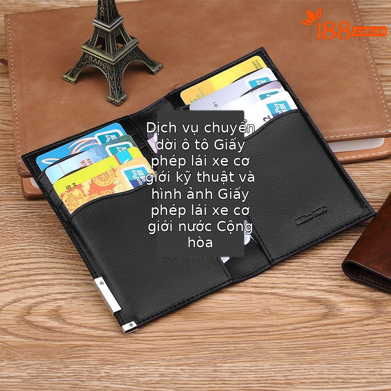 Ví card holder nam da thật siêu mỏng mini đựng thẻ lái xe thẻ ngân hàng thẻ tín dụng Emperor Paul