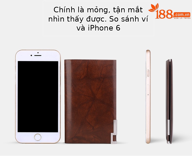 Ví card holder nam da thật siêu mỏng mini đựng thẻ lái xe thẻ ngân hàng thẻ tín dụng Emperor Paul chi tiết 5