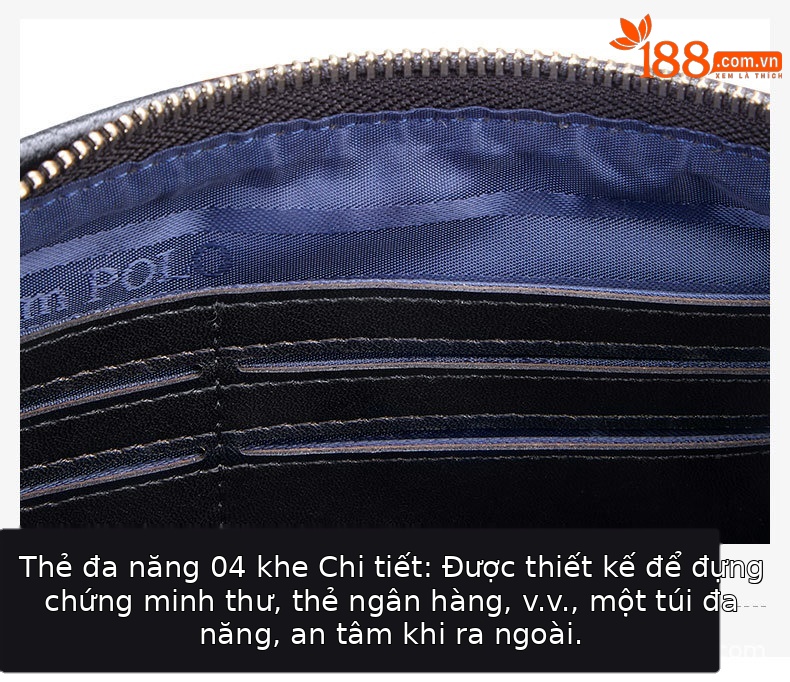 Túi xách tay nam da bò thật phong bì công sở – cặp nhỏ gọn đựng tài liệu chi tiết 3