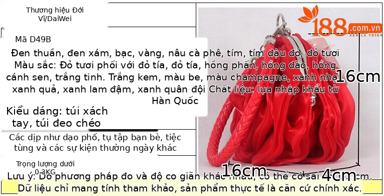 Túi dạ hội hoa satin ba chiều xách tay nhỏ — Màu trắng, Màu tím, Màu xanh lam, Màu đen chi tiết 1